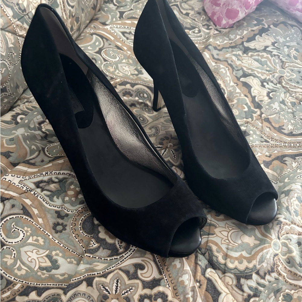 Banana Republic Pump heels Women's Black Suede Stiletto open toe size 10
